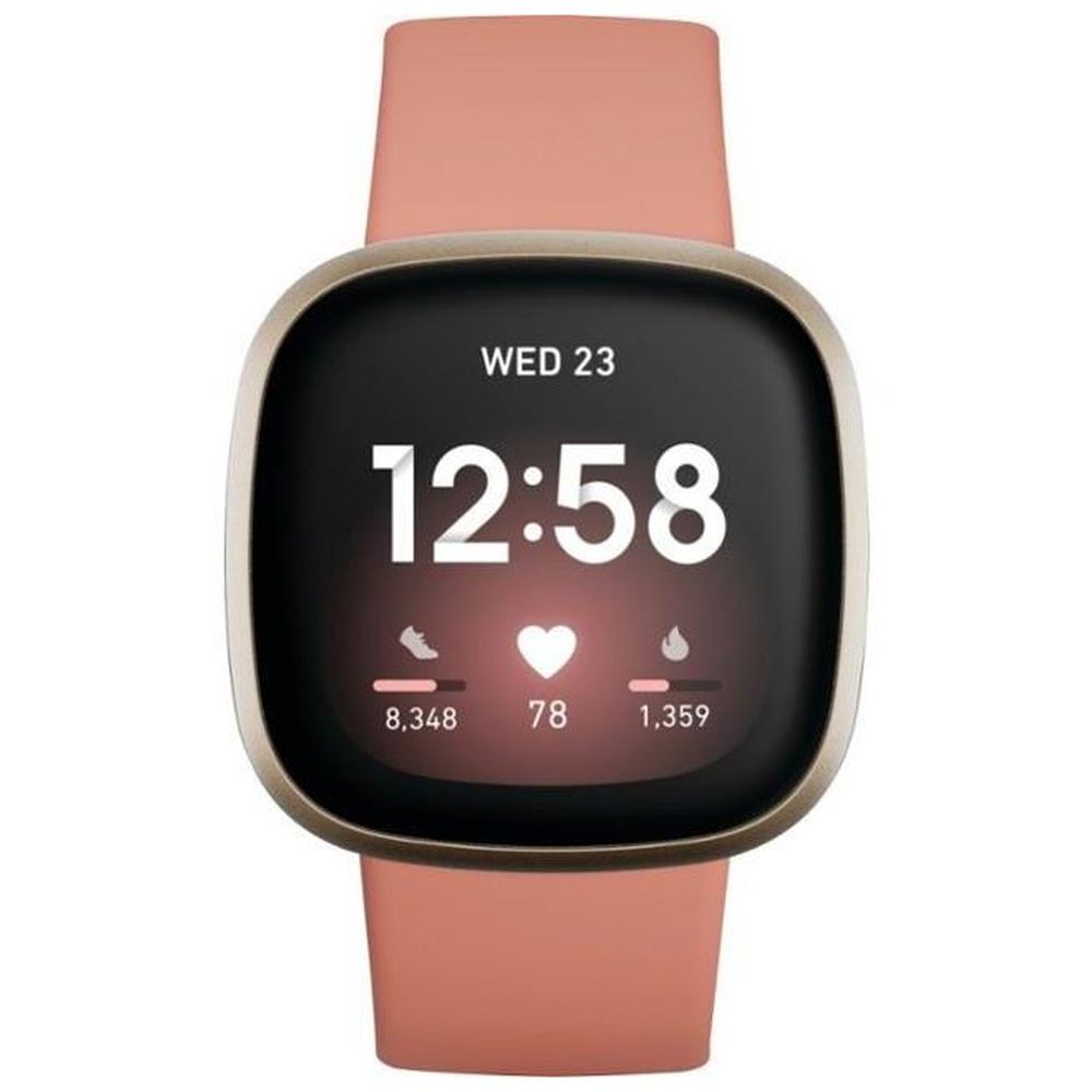 Buy Fitbit FB511GLPK Versa 3 Fitness Smartwatch Pink Clay/Soft