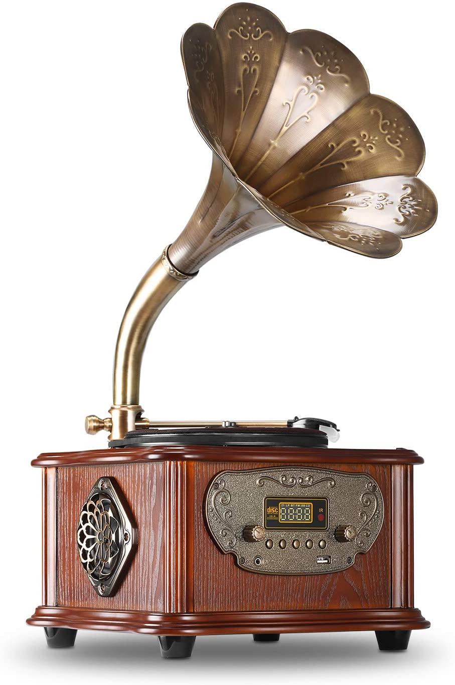 ornate gramophone  Gramophone, Vintage record player, Vintage radio