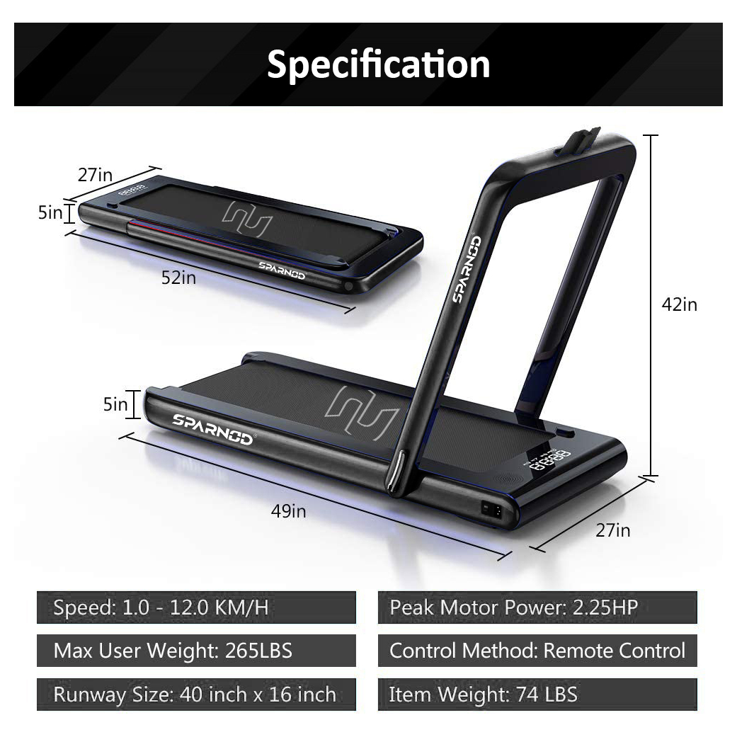 Buy Sparnod Fitness 2 in 1 Foldable Treadmill For Home Come Under 