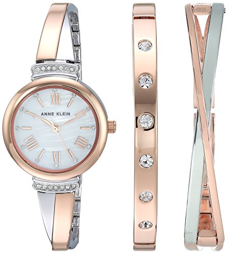 Anne klein swarovski 2024 crystal watch silver