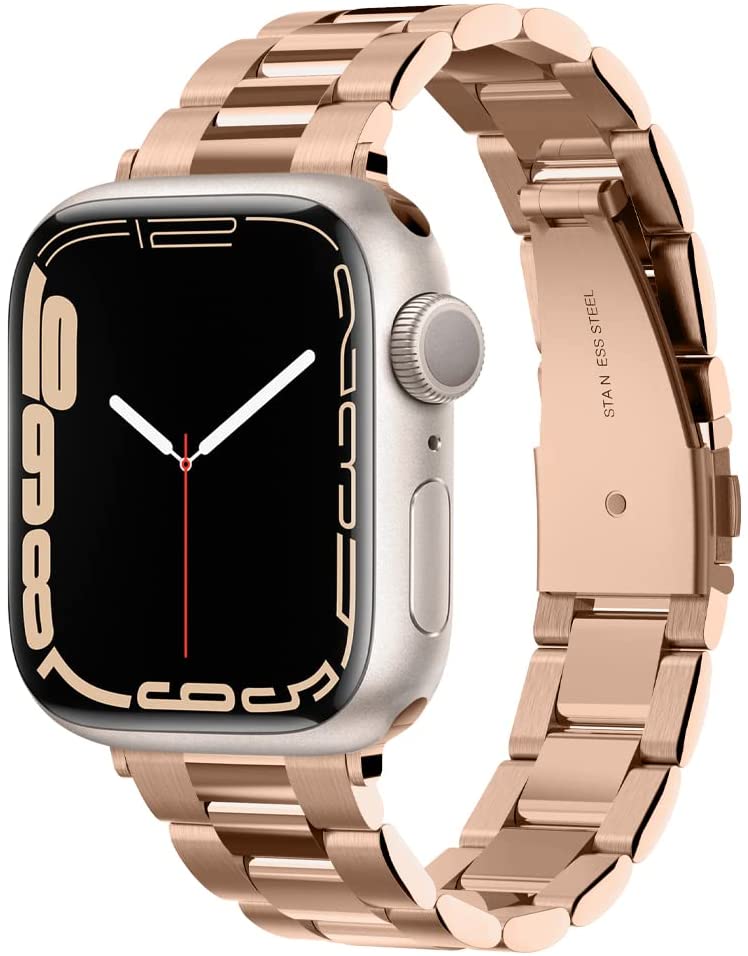 Buy Spigen Modern Fit designed for Apple Watch Band Series 8/7 (41mm),  Series SE2/6/SE/5/4 (40mm) and Series 3/2/1 (38mm) Stainless Steel Metal  Strap – Rose Gold Online in UAE Sharaf DG