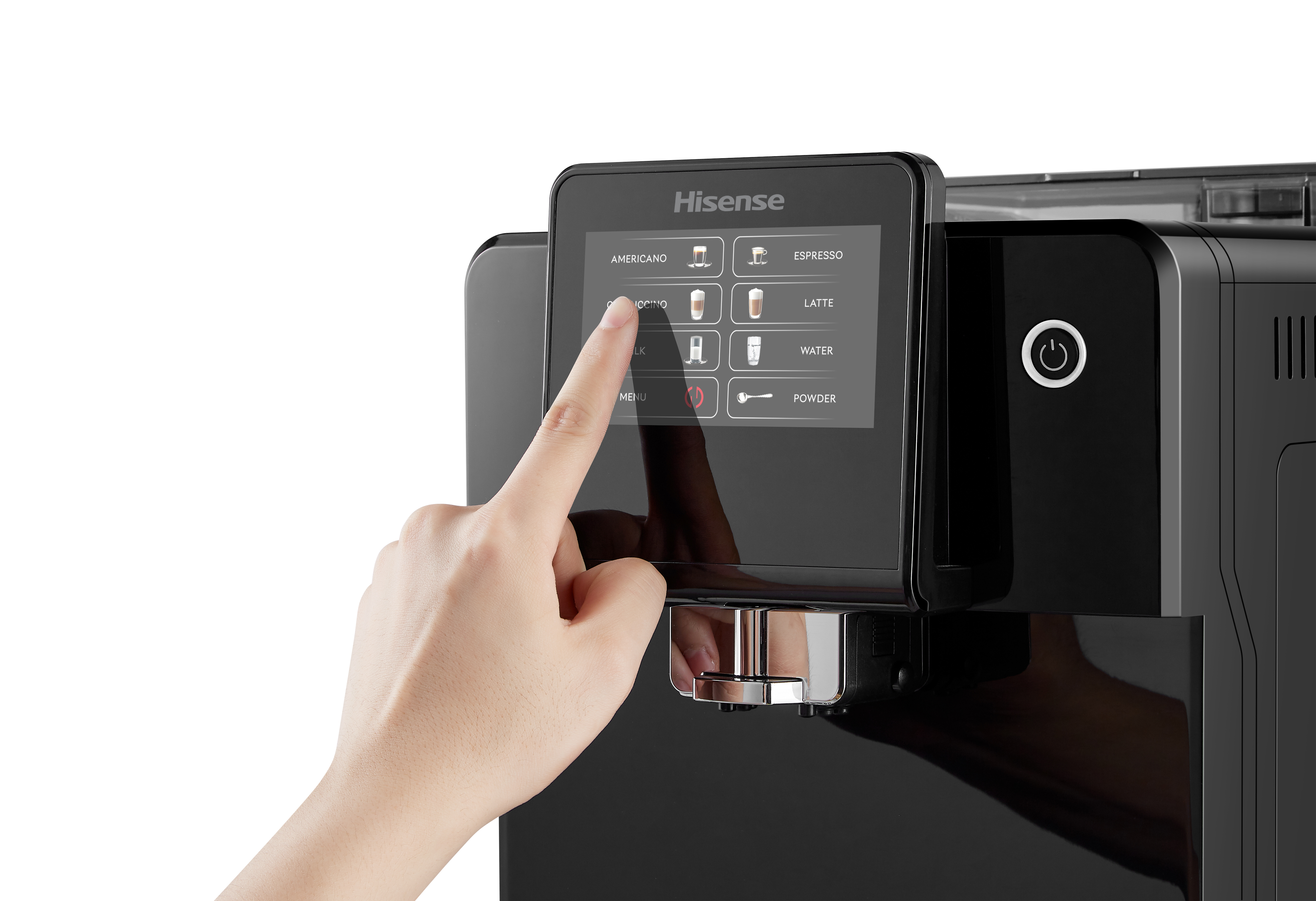 Hisense Macchina da Caffè Macinato con Cappuccinatore colore Nero / Acciaio  - HSCM15DBK