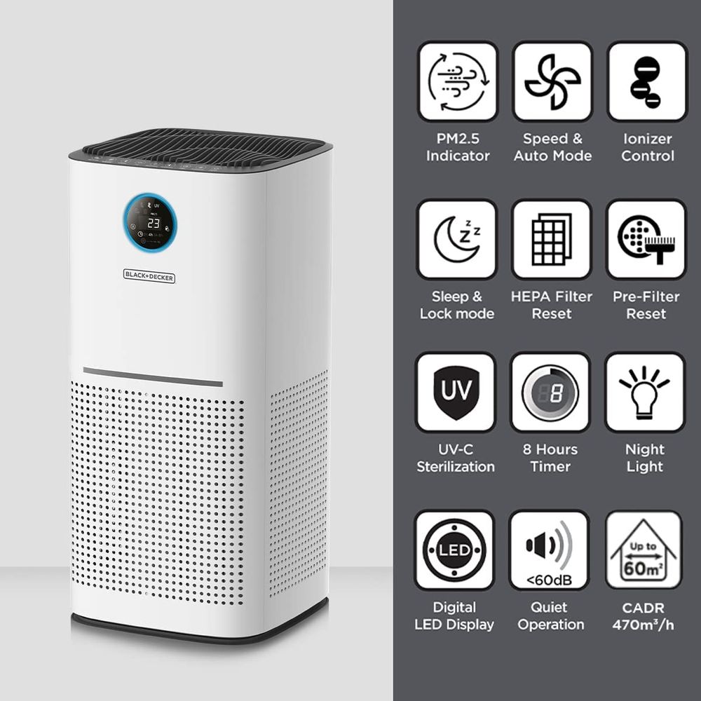 Black+decker Uv Air Purifier In White