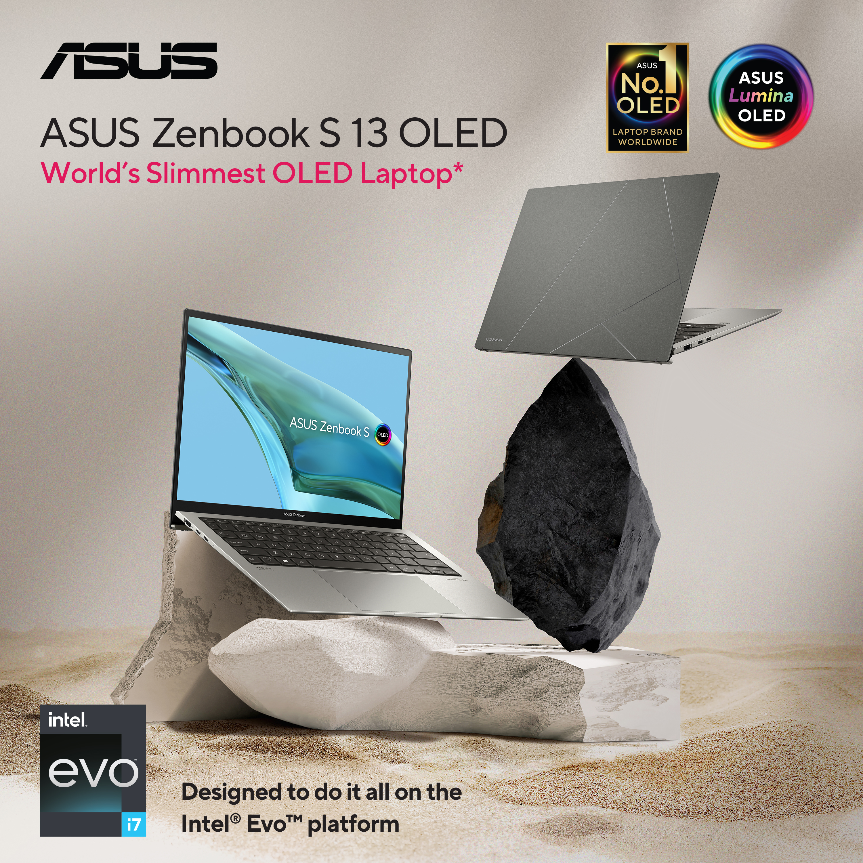 Ordinateur portable ASUS Zenbook S 13 OLED ultra, écran 13,3 OLED 2,8K,  certifié Intel Evo, processeur i7-1355U, carte graphique Intel® Iris Xe, 16  Go de RAM, SSD 1 To, Windows 11 Famille