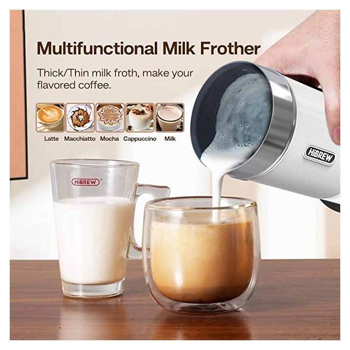 HiBREW 4 in 1 Milk Frother Frothing Foamer Fully automatic Milk